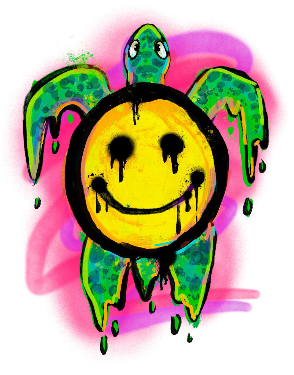 Smiley Turtle Print