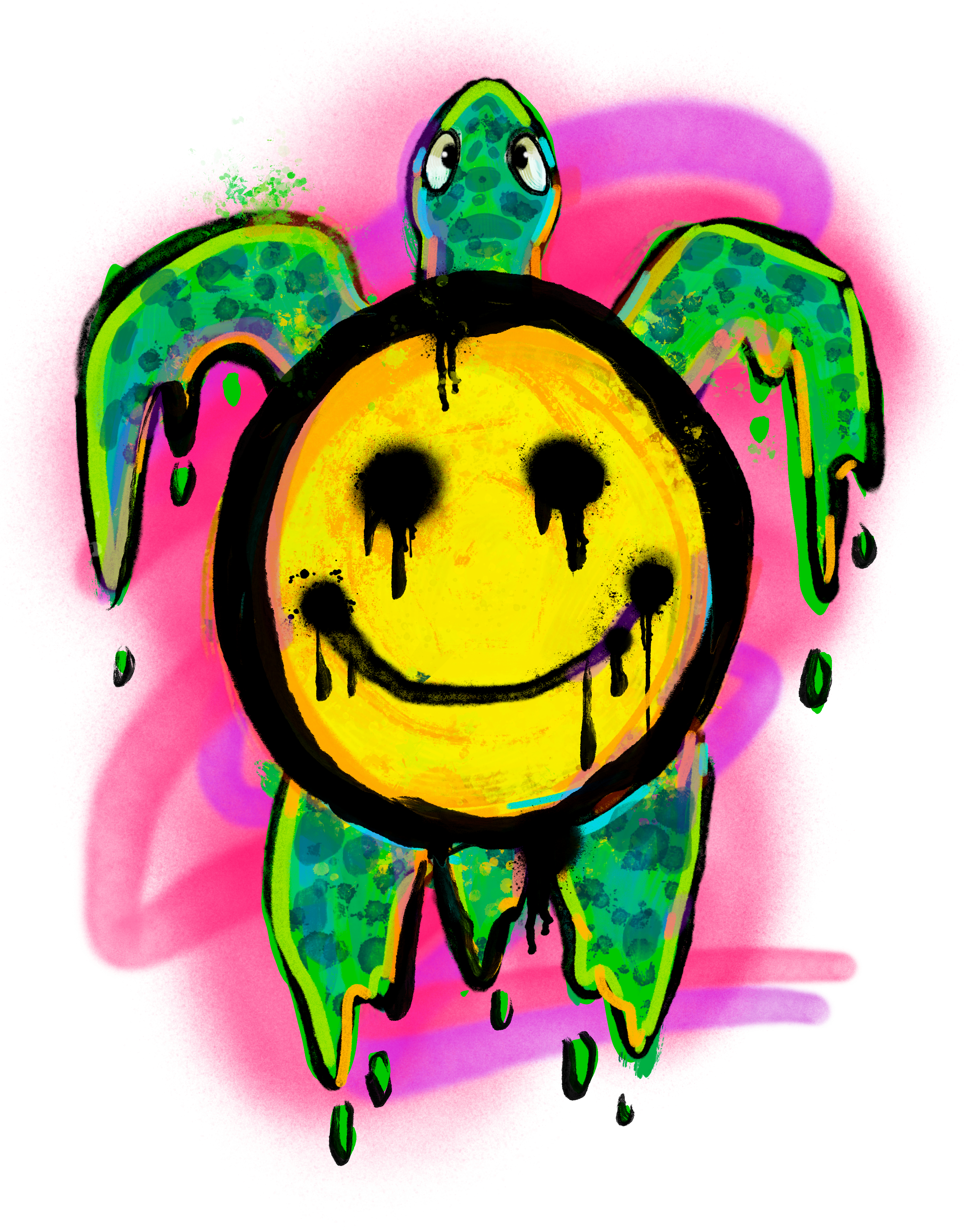 Smiley Turtle Print