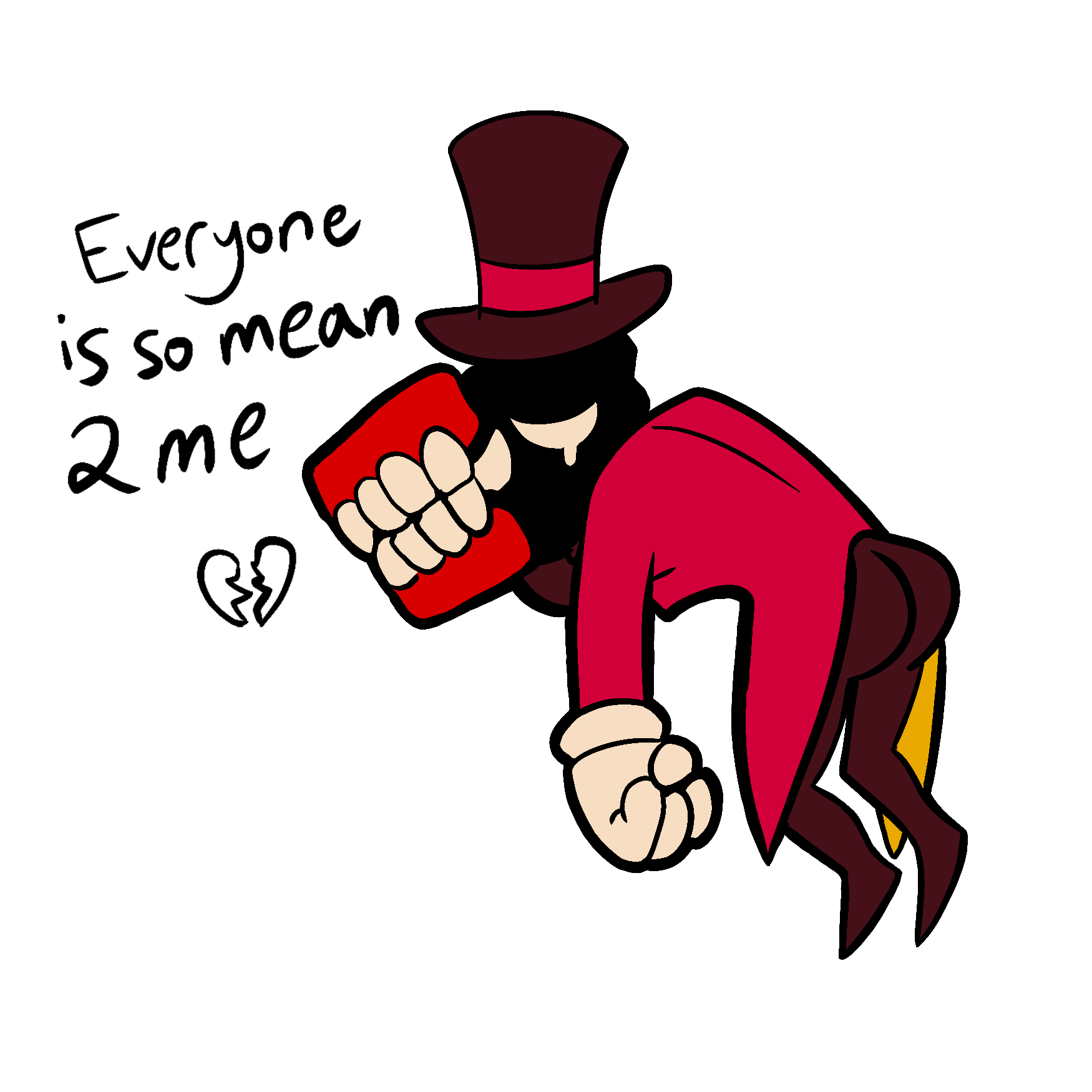 “Everyone is Mean to Me” Caine Sticker