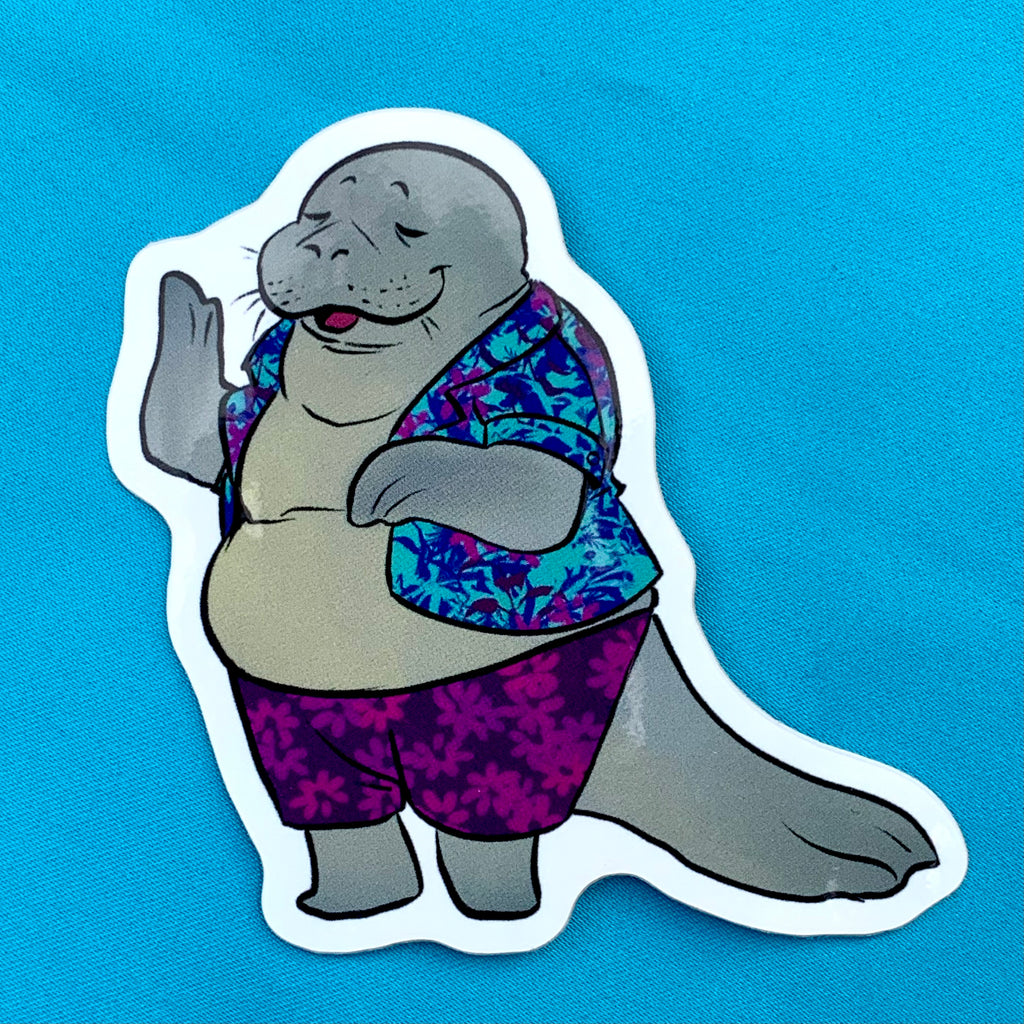 Manatee Dude Sticker