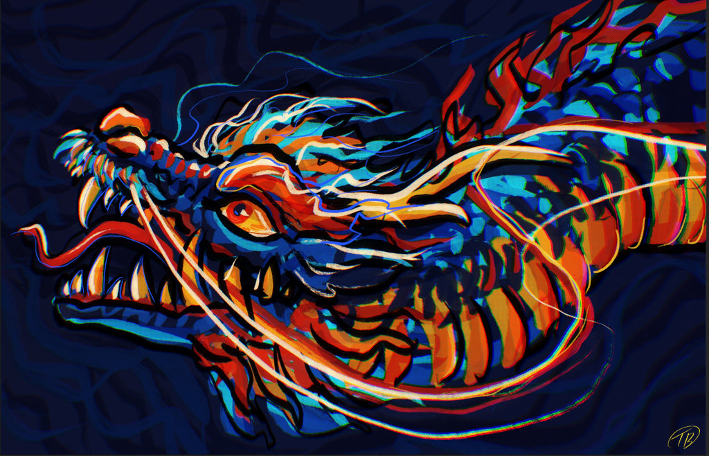 Chinese Dragon Mini Print