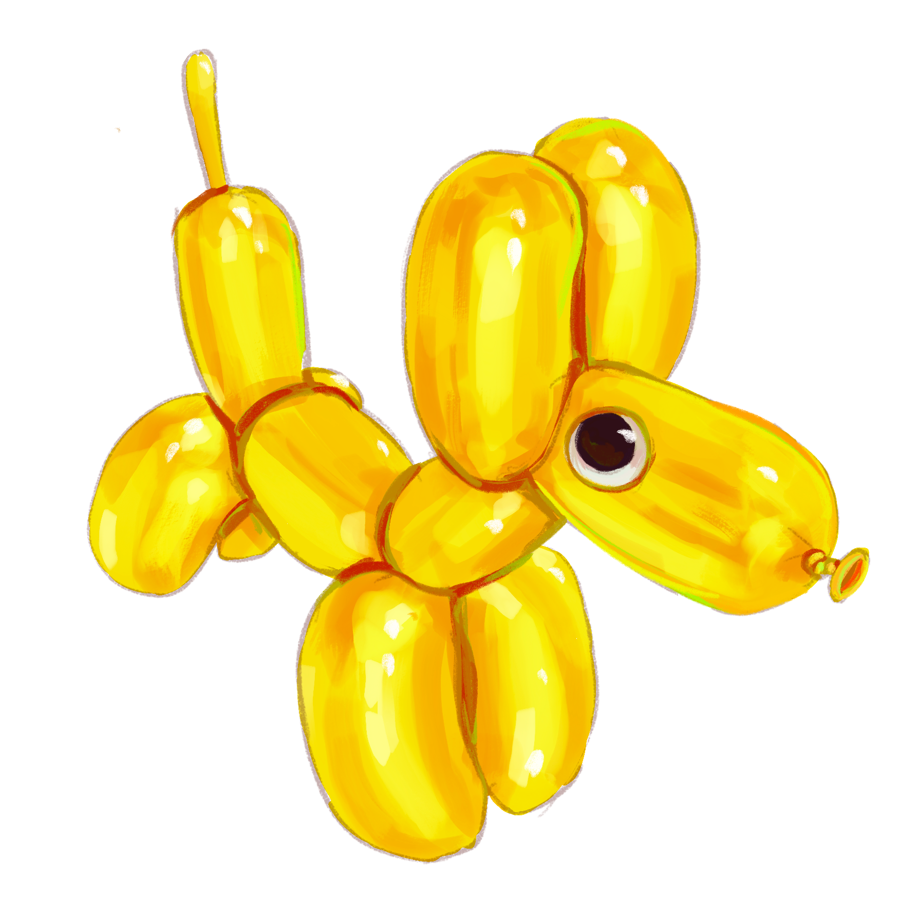 Yellow Balloon Dog Sticker