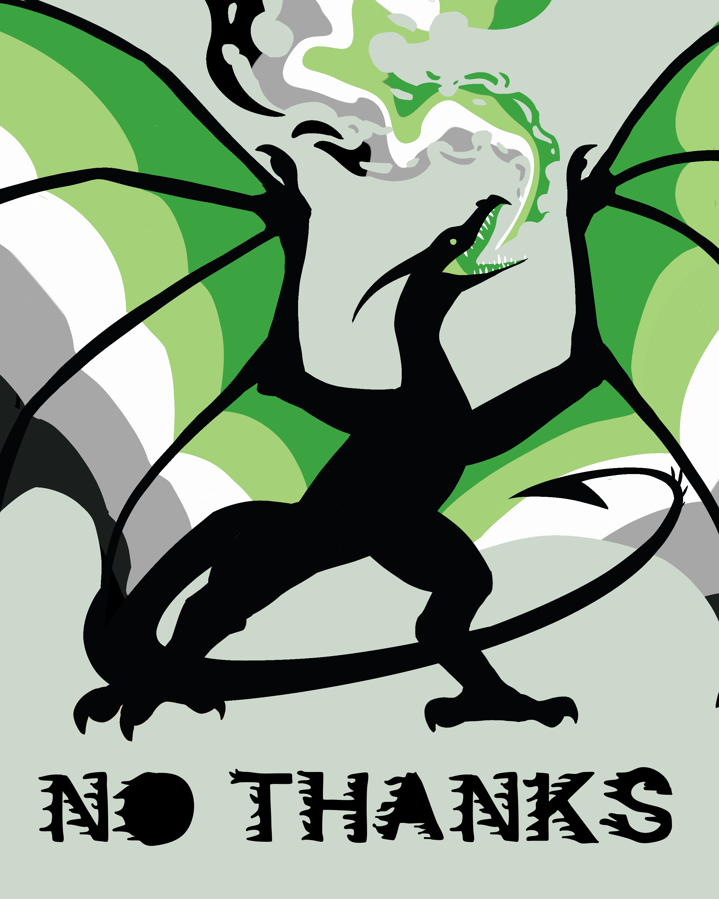 NO THANKS Dragon Print
