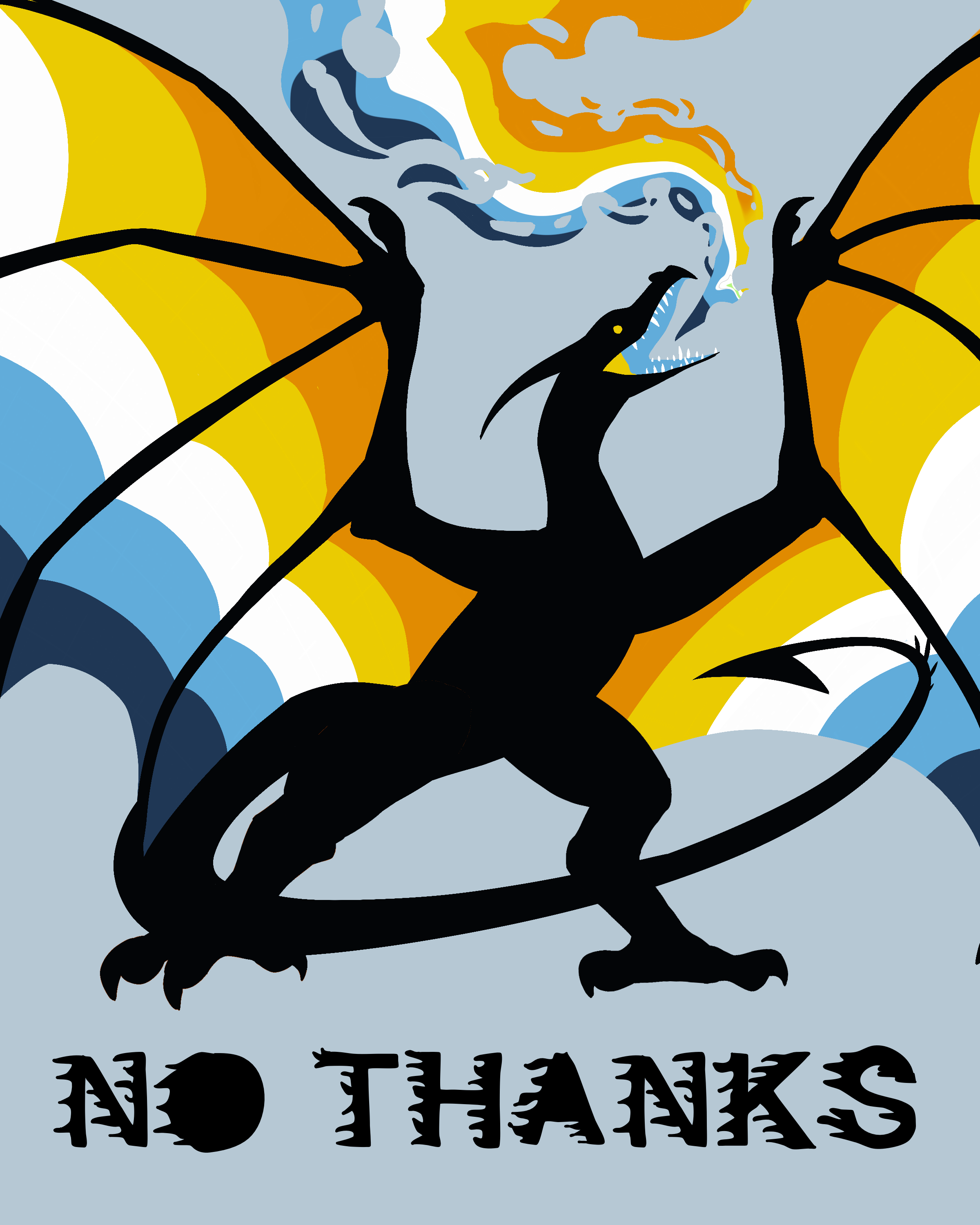 NO THANKS Dragon Print