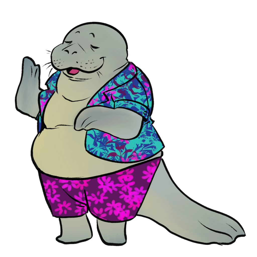 Manatee Dude Sticker