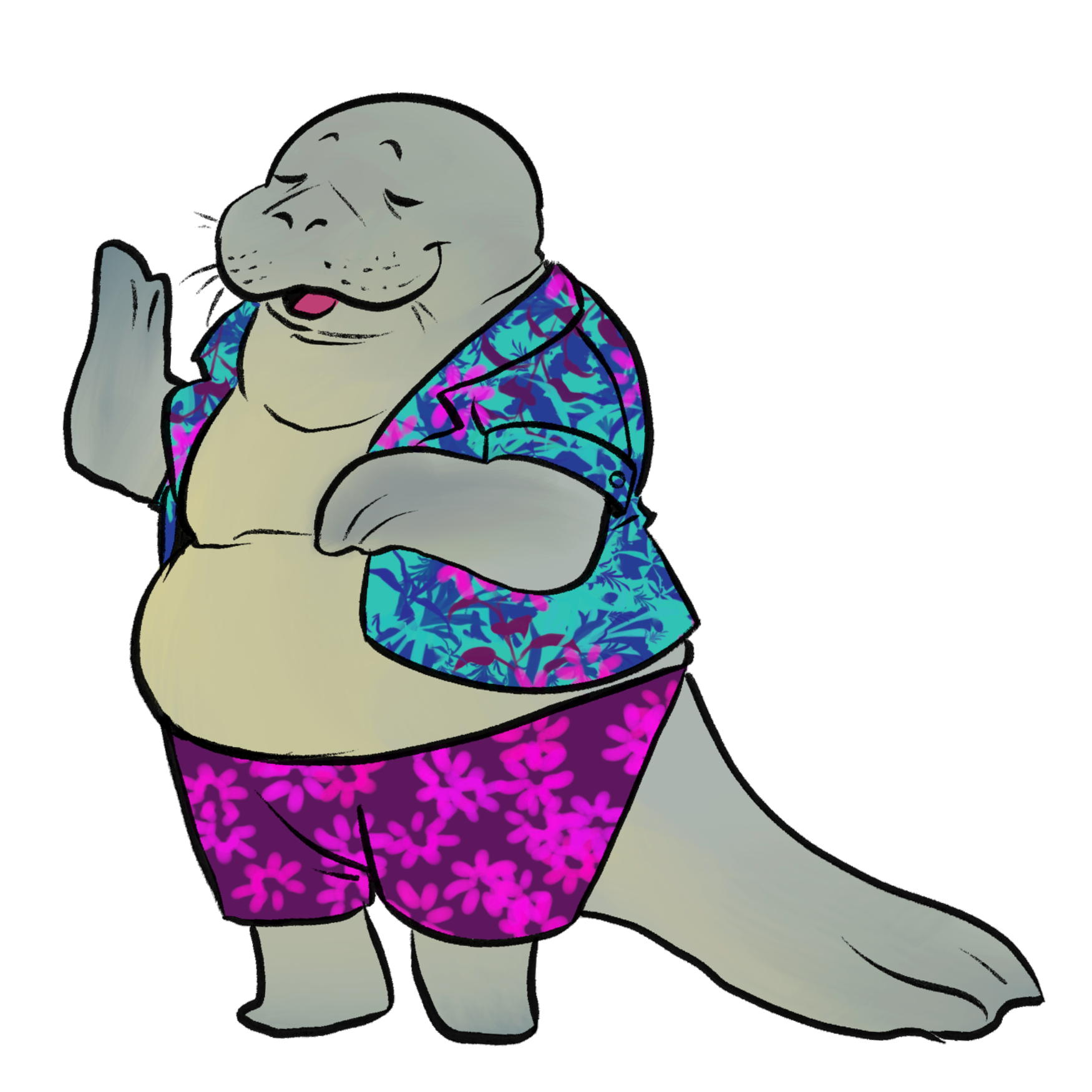 Manatee Dude Sticker