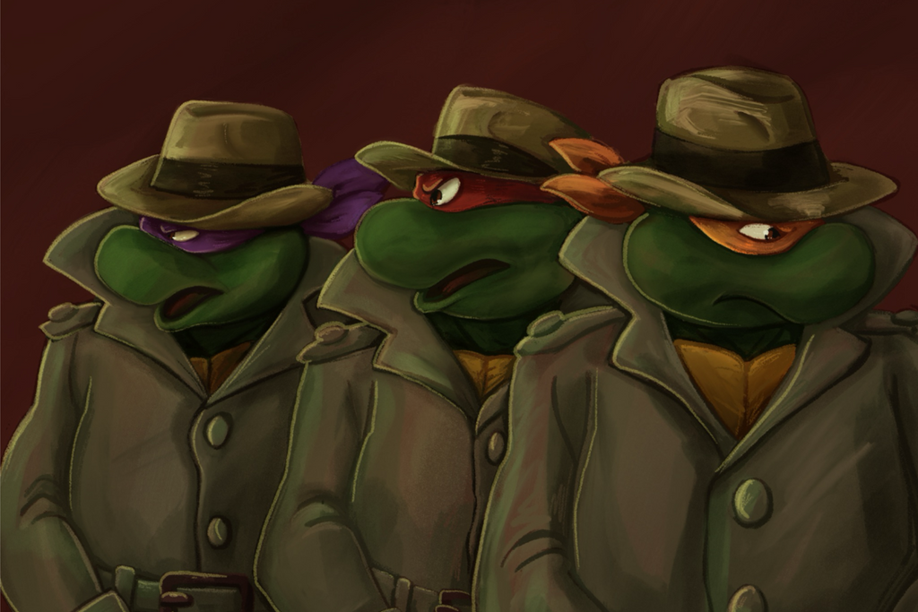 Turtles Noir Mini Print