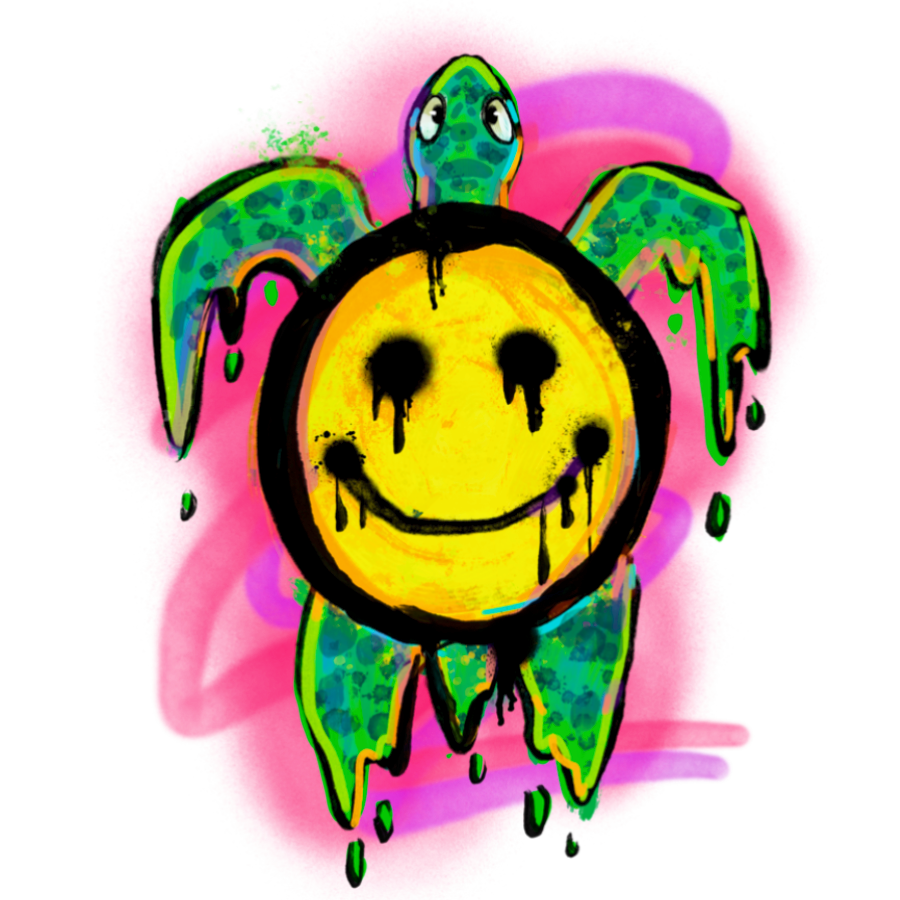 Smiley Turtle Sticker